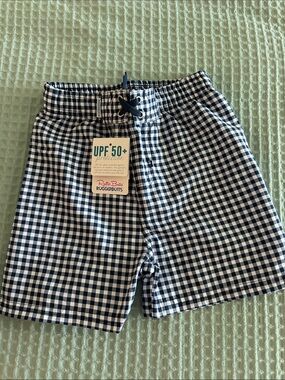 NWT RuggedButts Navy and White Gingham Swim Shorts - UPF 50+